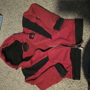 Red and Black Zip-Up Hoodie